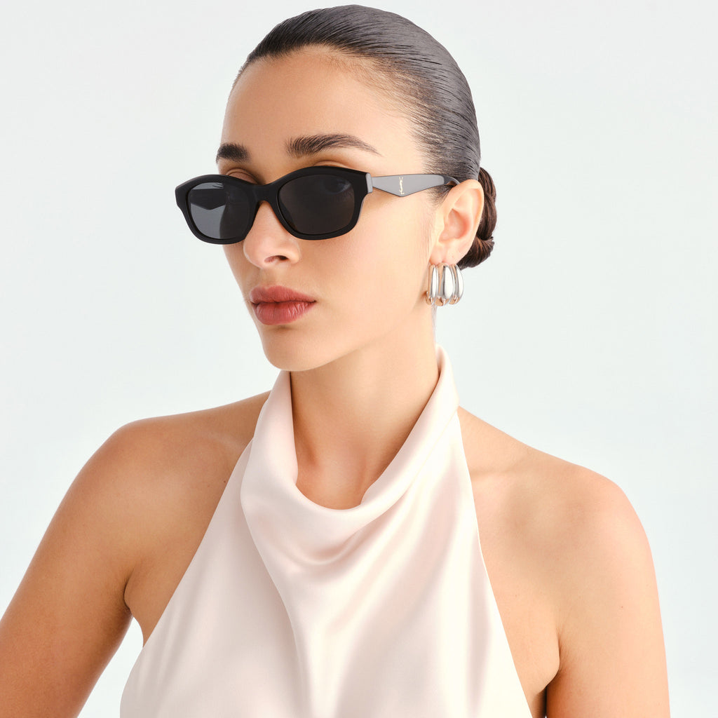 Saint Laurent Slm172 Black Female Rectangle Sunglasses | Eyewear Index