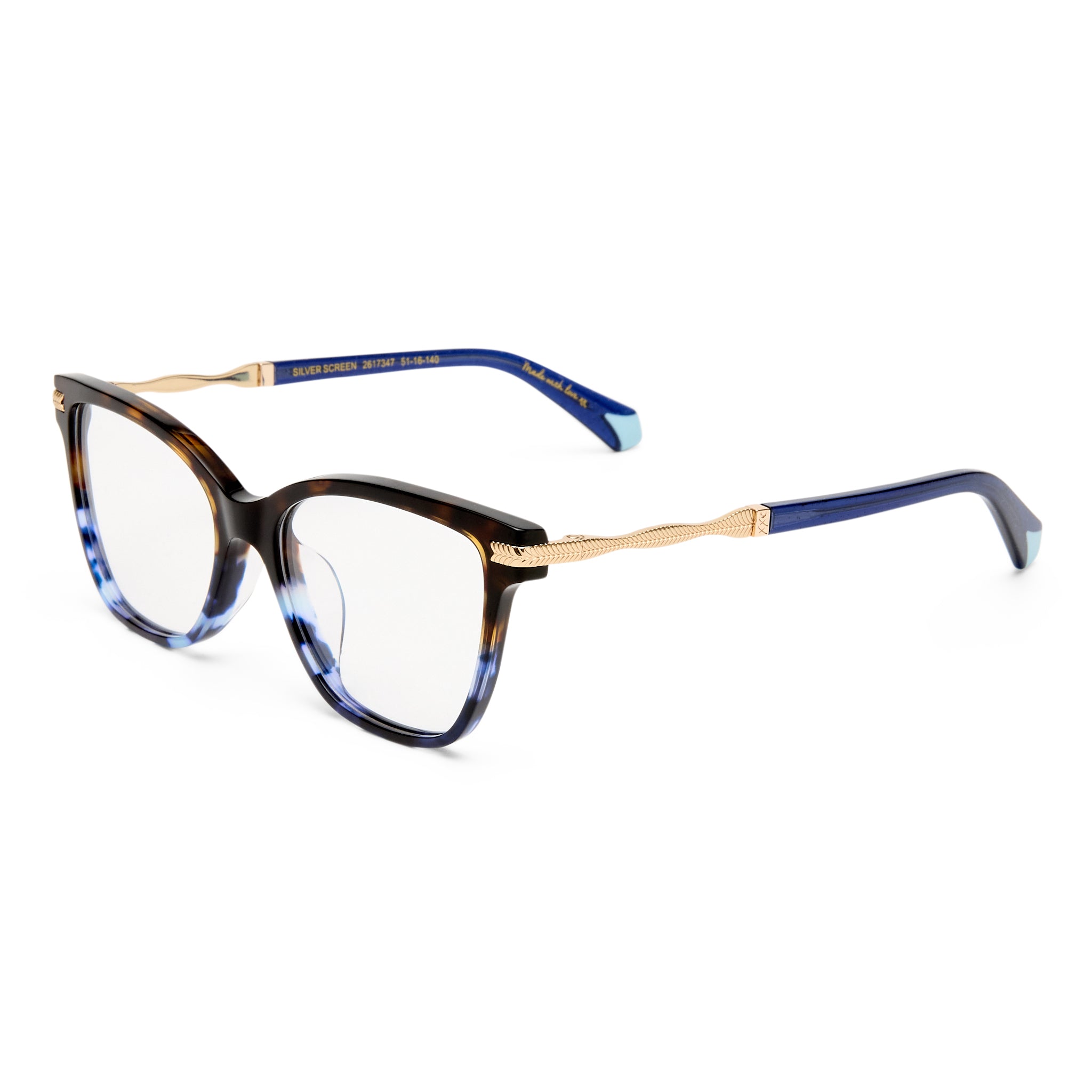 Camilla Silver Screen Dark Tort Navy Tort Female Cat-Eye Optical Frames | Eyewear Index