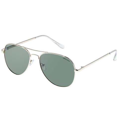 Solarized Iconic Aviator Gold Crystal Clear Uni-Sex Aviator Sunglasses | Eyewear Index