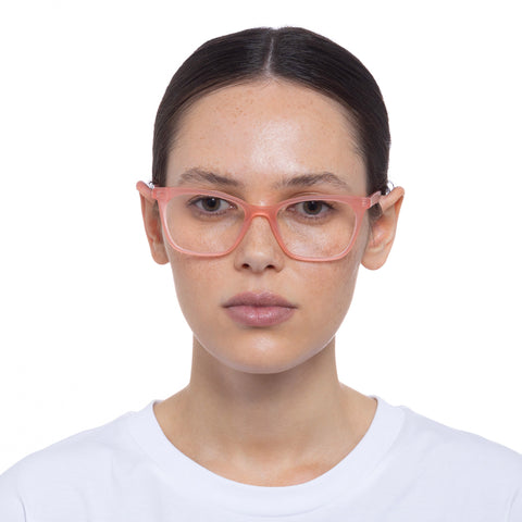 Le Specs Escapism Matte Peach Female D-Frame Optical Frames | Eyewear Index