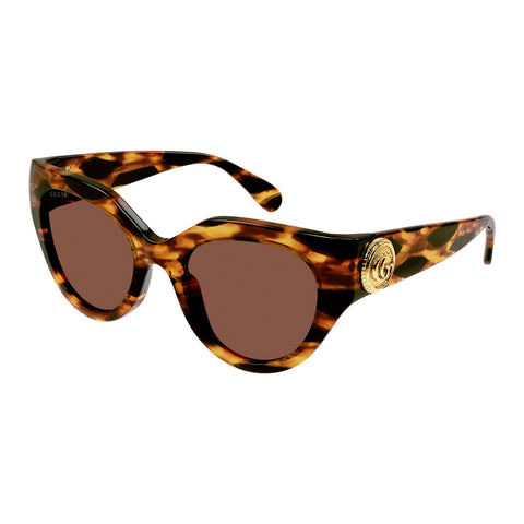 Gucci Gg1408s Havana Female Cat-Eye Sunglasses | Eyewear Index