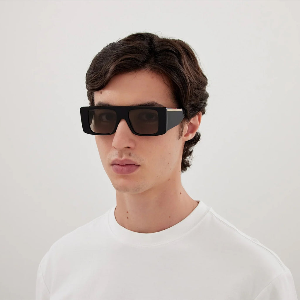 Gucci Gg1888s Black Male Rectangle Sunglasses | Eyewear Index