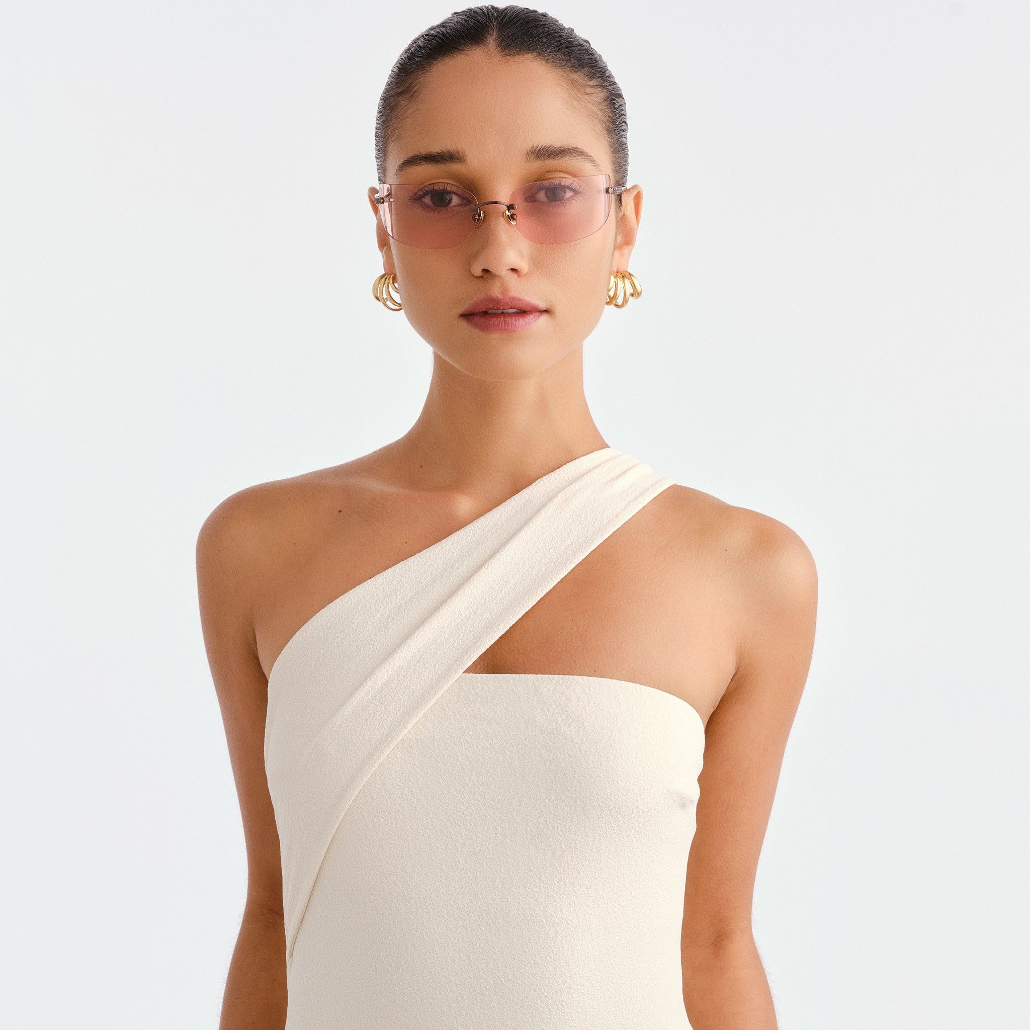 Luv Lou The River Bronze Female Rectangle Sunglasses | Eyewear Index