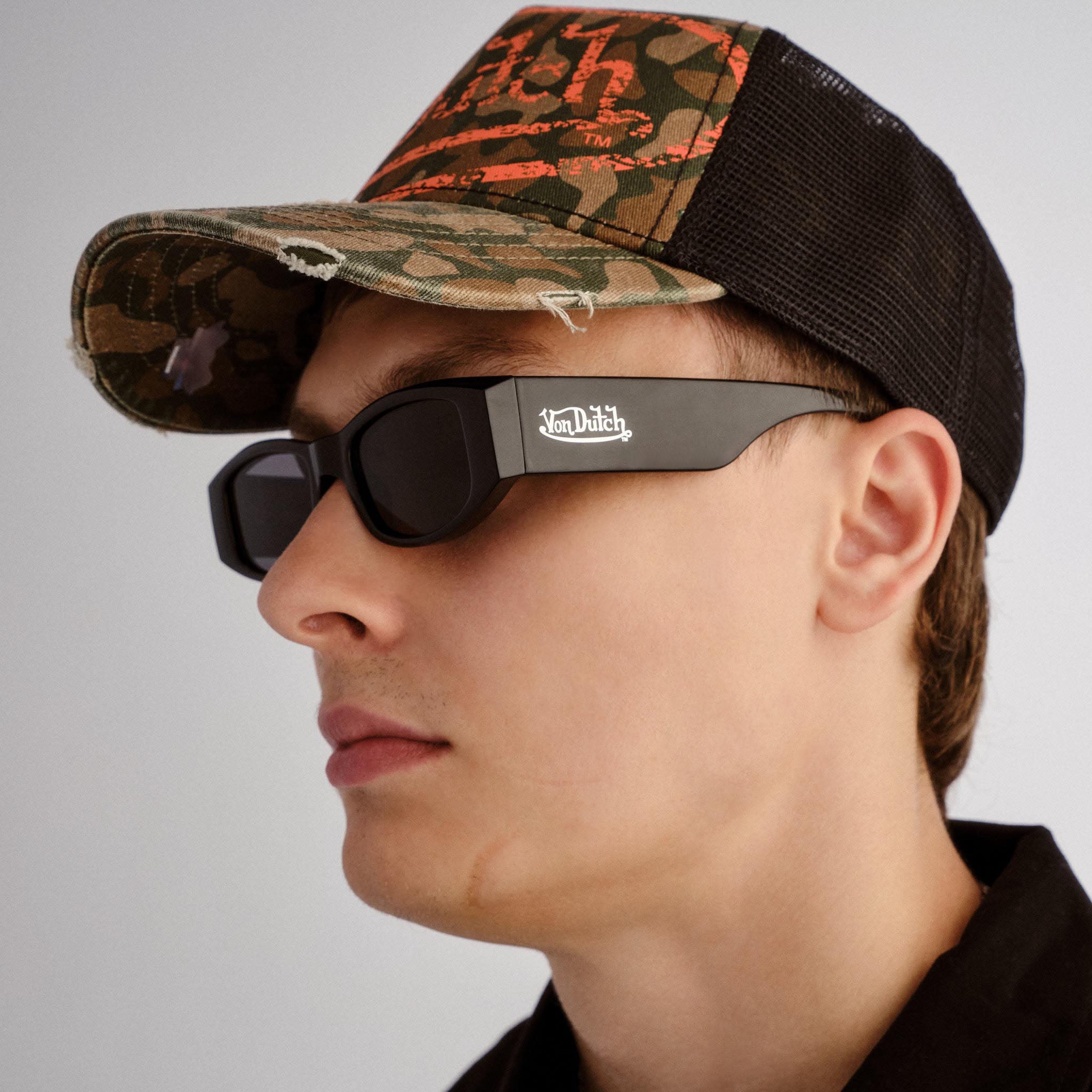 Aire Rehab Black Uni-Sex Rectangle Sunglasses | Eyewear Index