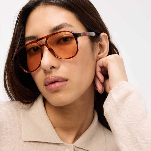 Le Specs Tragic Magic Toffee Tort Uni-Sex Aviator Sunglasses | Eyewear Index