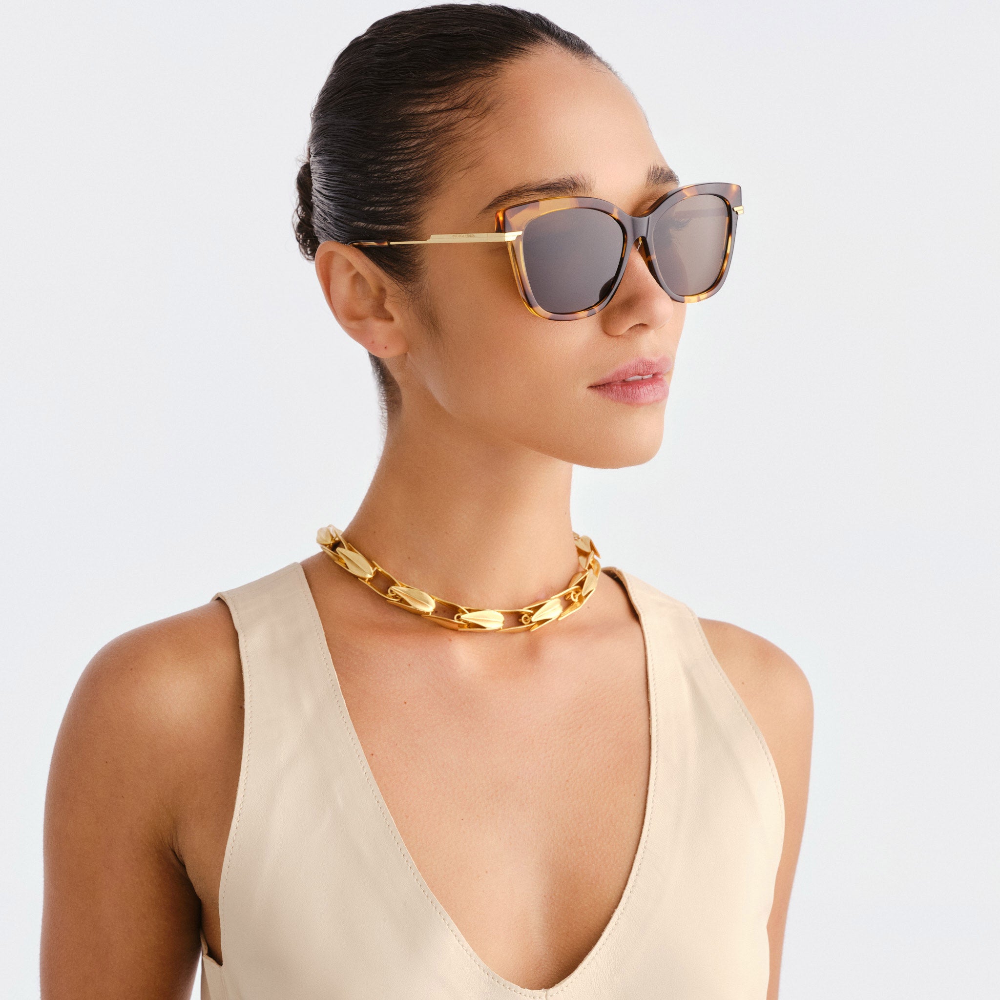 Bottega Veneta Bv1296sa Havana Female Cat-Eye Sunglasses | Eyewear Index