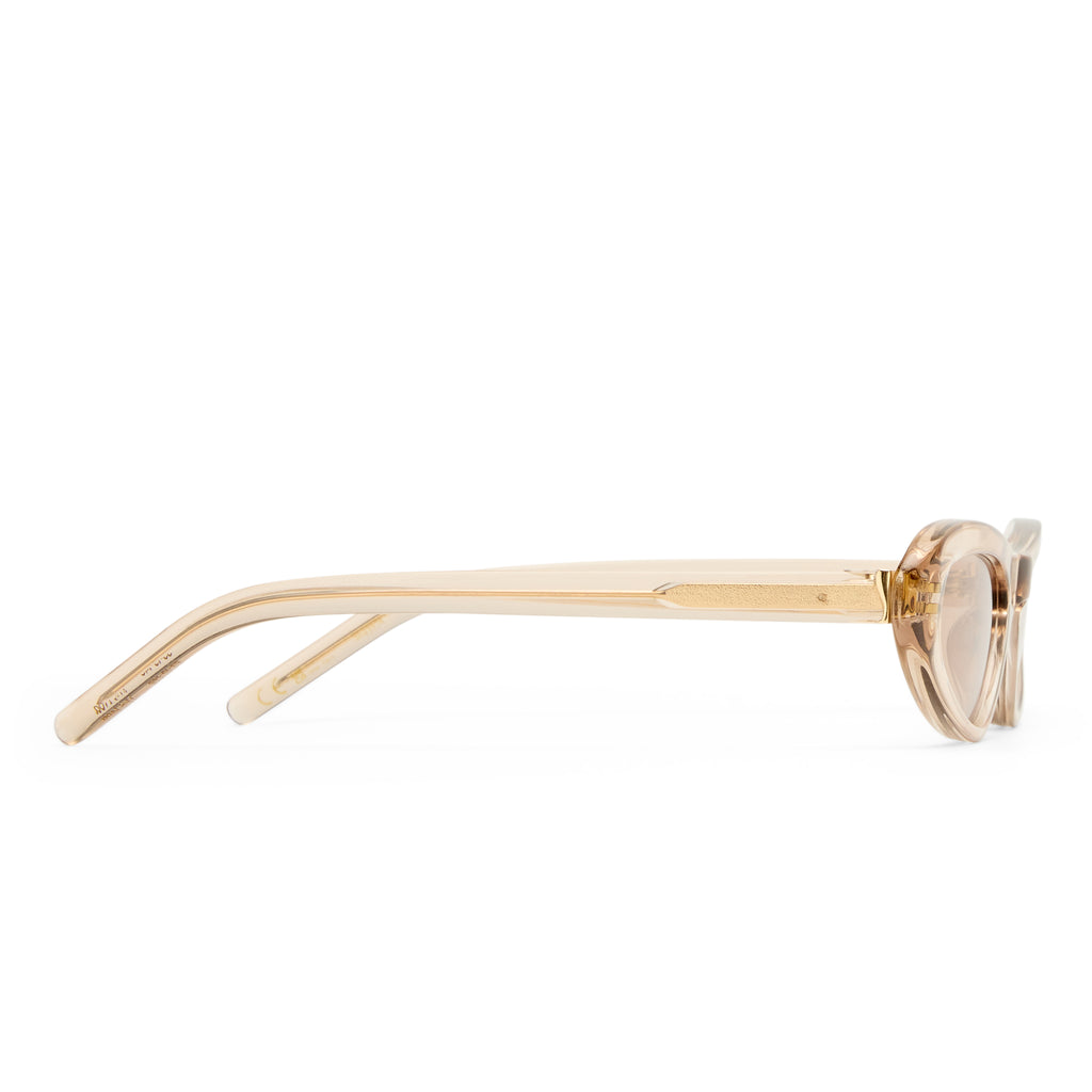 Luv Lou The Noa Gloss Beige Female Cat-Eye Sunglasses | Eyewear Index