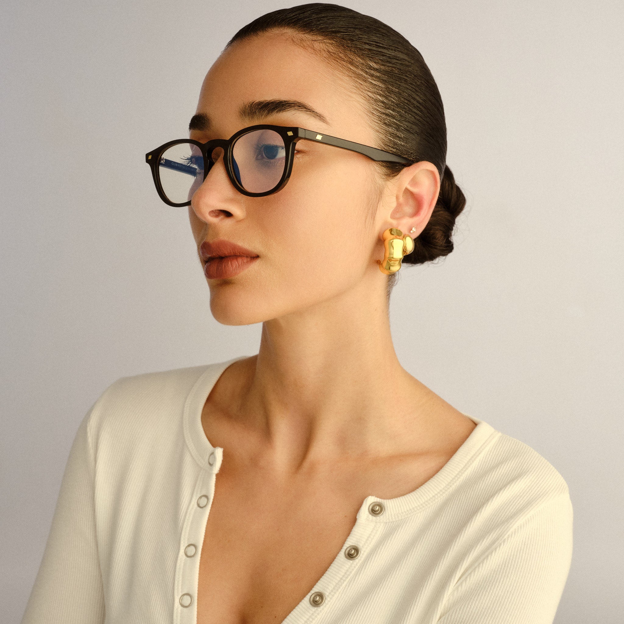 Le Specs Club Royale Black Uni-Sex Round Blue Light | Eyewear Index