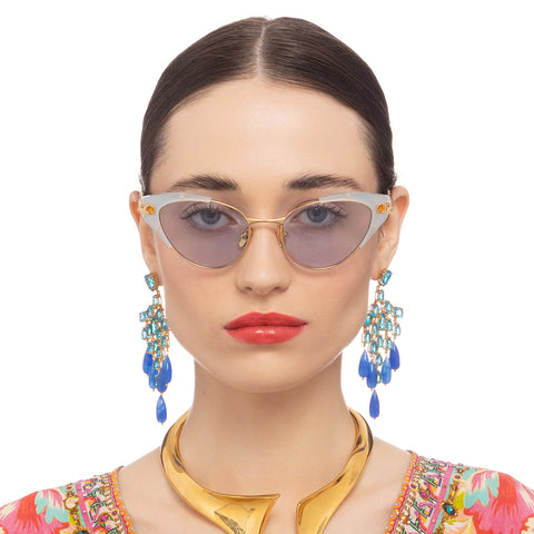 Camilla The Suite Life Lagoon Blue Female Cat-Eye Sunglasses | Eyewear Index