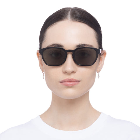 Le Specs Deception Black Uni-Sex Octagon Sunglasses | Eyewear Index