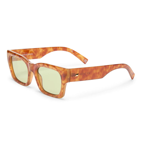 Le Specs Shmood Amber Haze Uni-Sex Rectangle Sunglasses | Eyewear Index