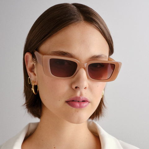 Aire Novae Milky Caramel Female Cat-Eye Sunglasses | Eyewear Index