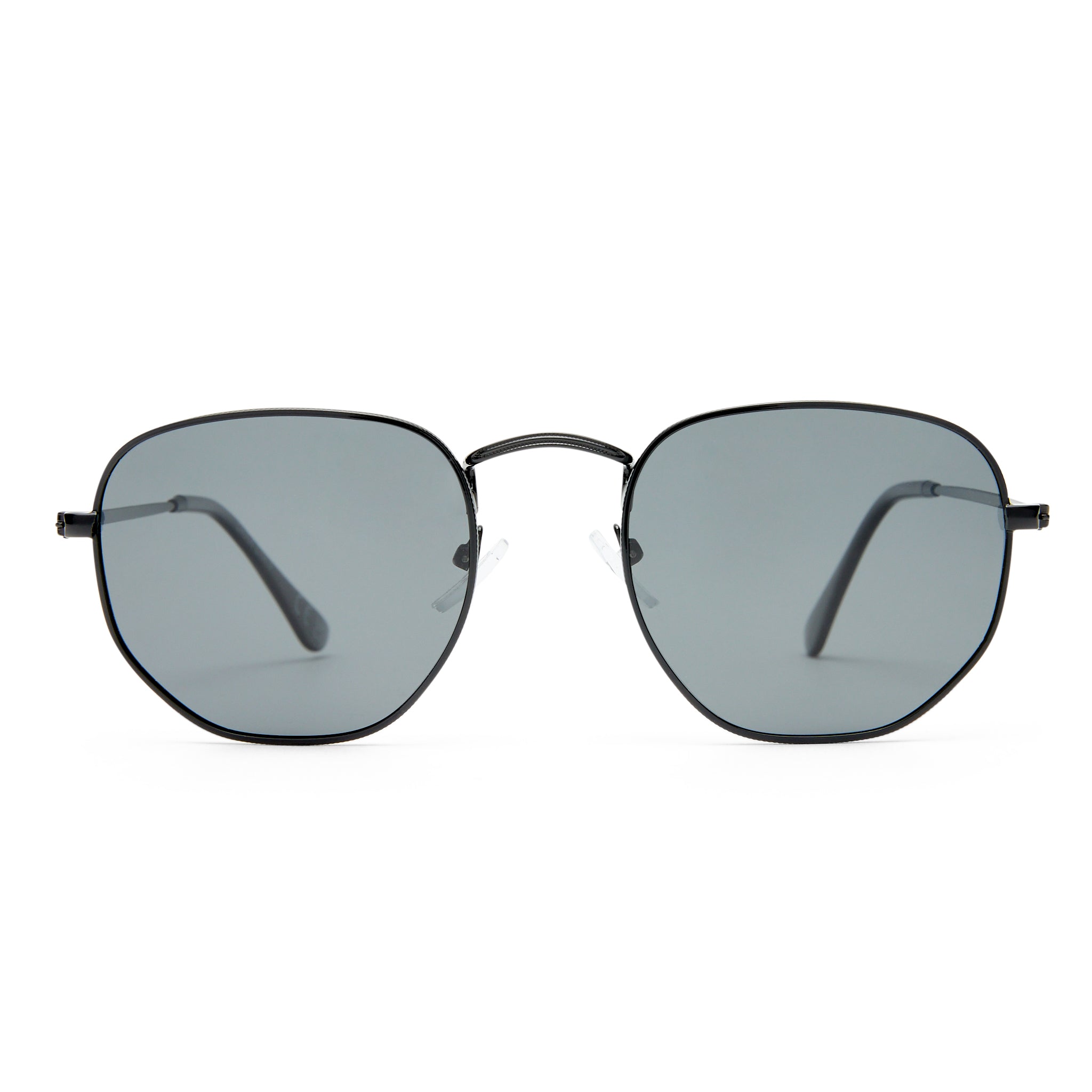 Solarized Hex Metal Black Uni-Sex Square Sunglasses | Eyewear Index