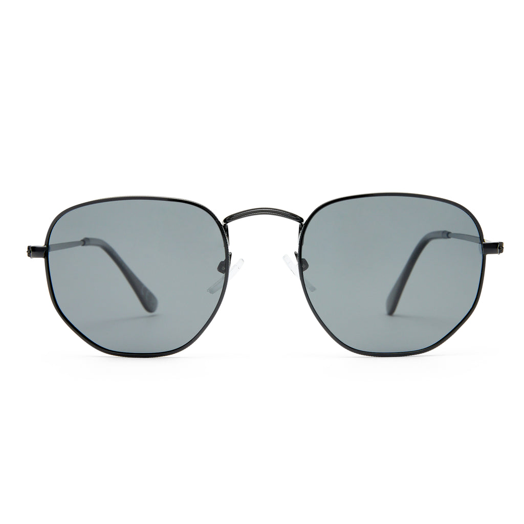 Solarized Hex Metal Black Uni-Sex Square Sunglasses | Eyewear Index