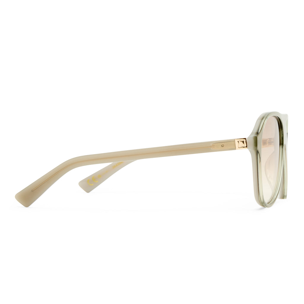 Luv Lou The Eve Milky Eucalyptus Female Aviator Sunglasses | Eyewear Index