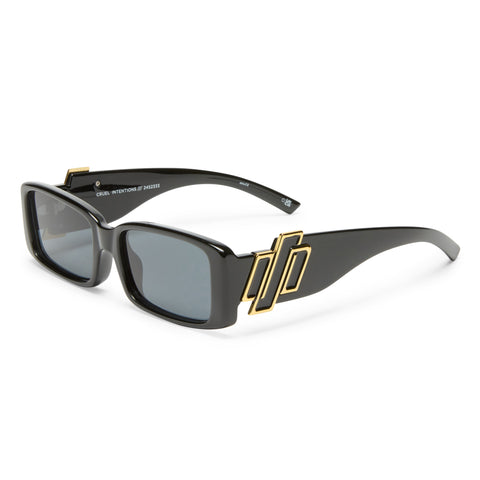 Le Specs Cruel Intentions Black Uni-Sex Rectangle Sunglasses | Eyewear Index