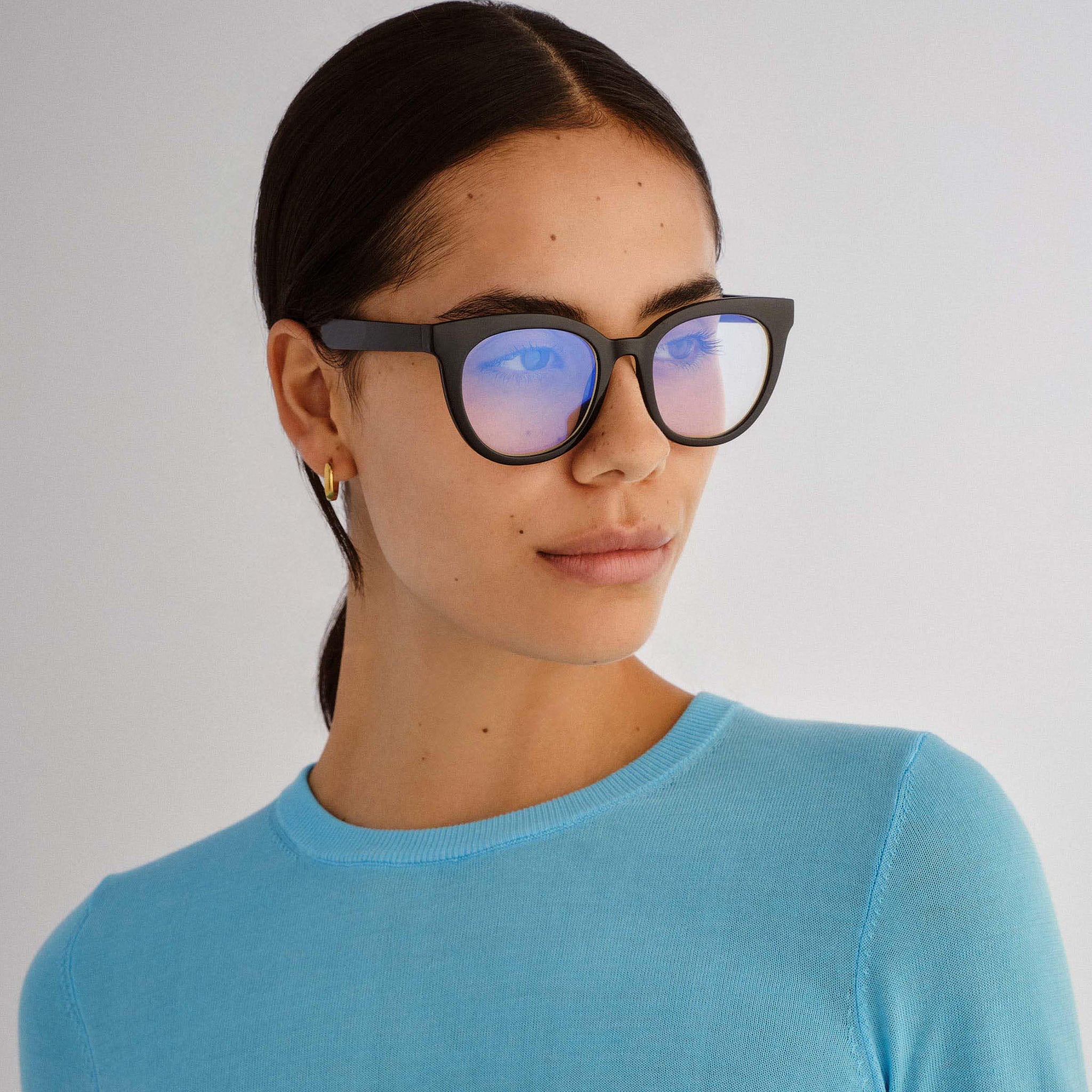 The Book Club Tongue Teaching Black Female Round Readers | Eyewear Index
