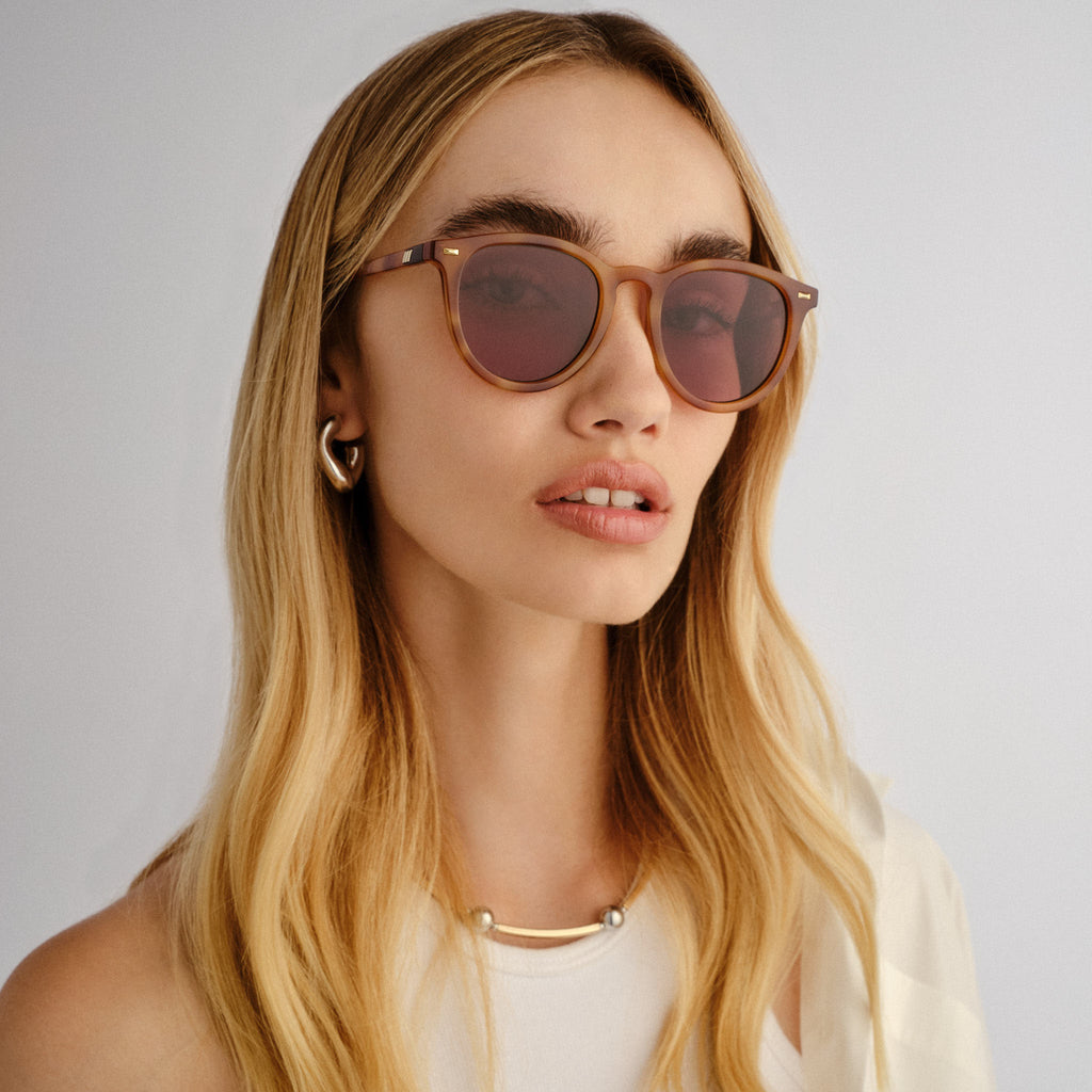 Le Specs Fire Starter Vintage Tort Uni-Sex Round Sunglasses | Eyewear Index