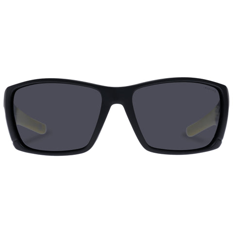 Solarized Athletic Wrap Matte Black Yellow Male Wrap Sunglasses | Eyewear Index