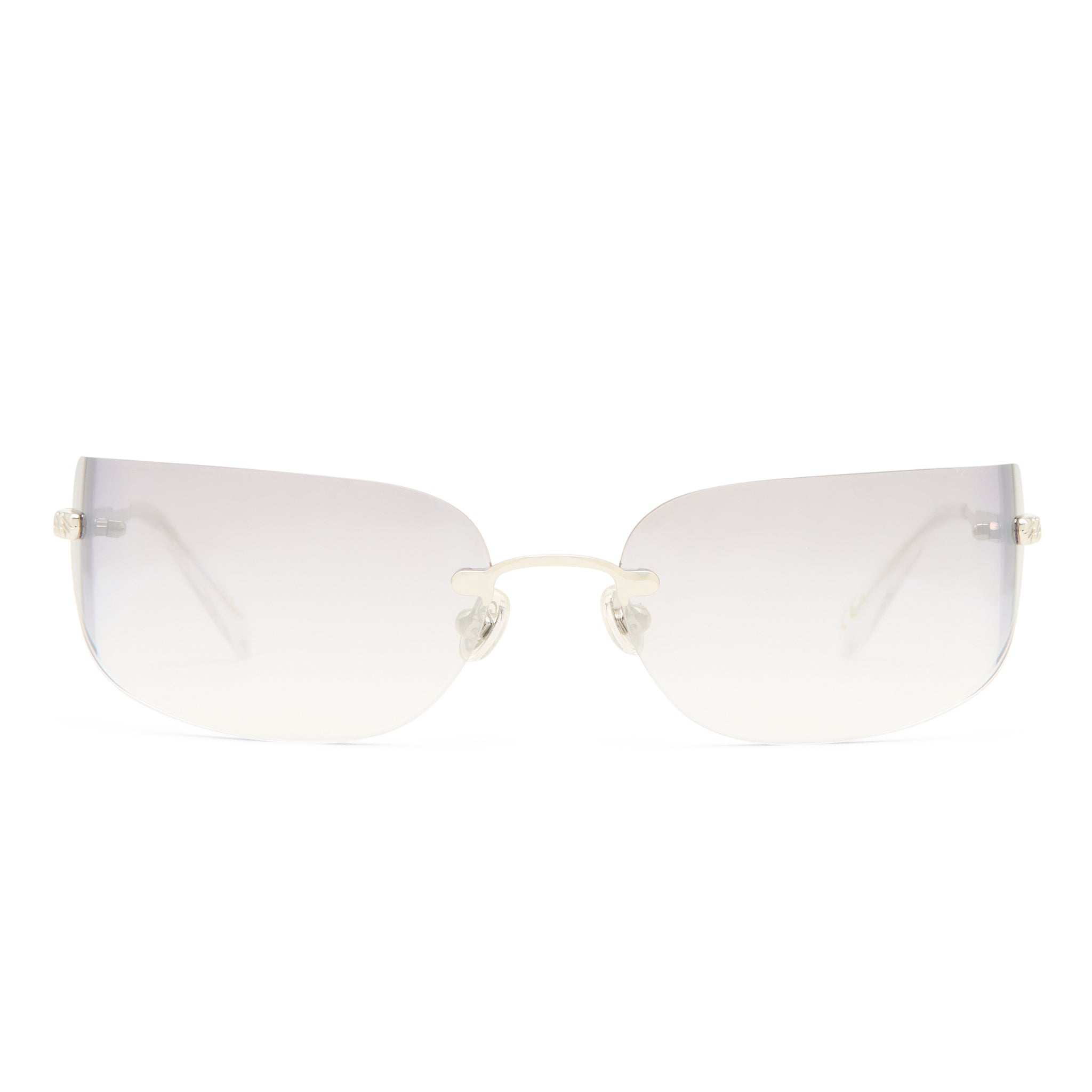 Luv Lou The River Silver Female Rectangle Sunglasses | Eyewear Index