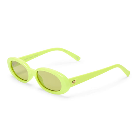 Le Specs Outta Love Pine Lime Uni-Sex Oval Sunglasses | Eyewear Index