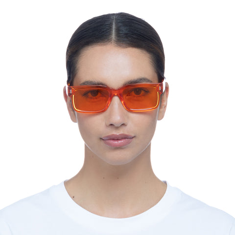 Aire Castor Tangerine Uni-Sex Rectangle Sunglasses | Eyewear Index