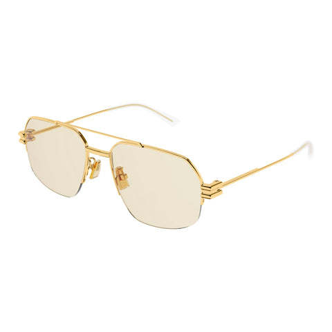 Bottega Veneta Bv1127s Gold Uni-Sex Navigator Sunglasses | Eyewear Index