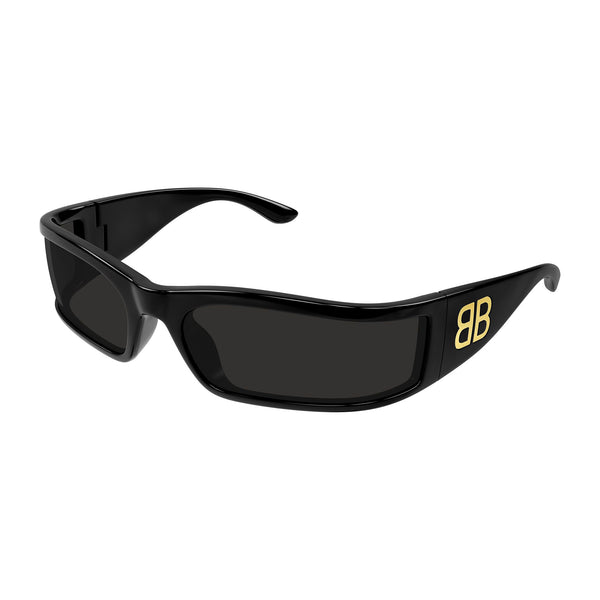 Balenciaga Bb0458s Black Uni-Sex Wrap Sunglasses | Eyewear Index