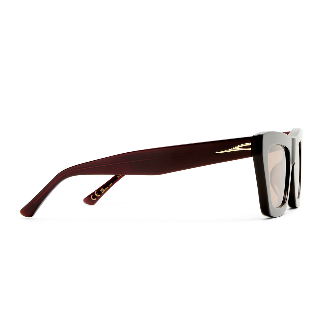 Luv Lou The Hudson Wine Female Cat-Eye Sunglasses | Eyewear Index