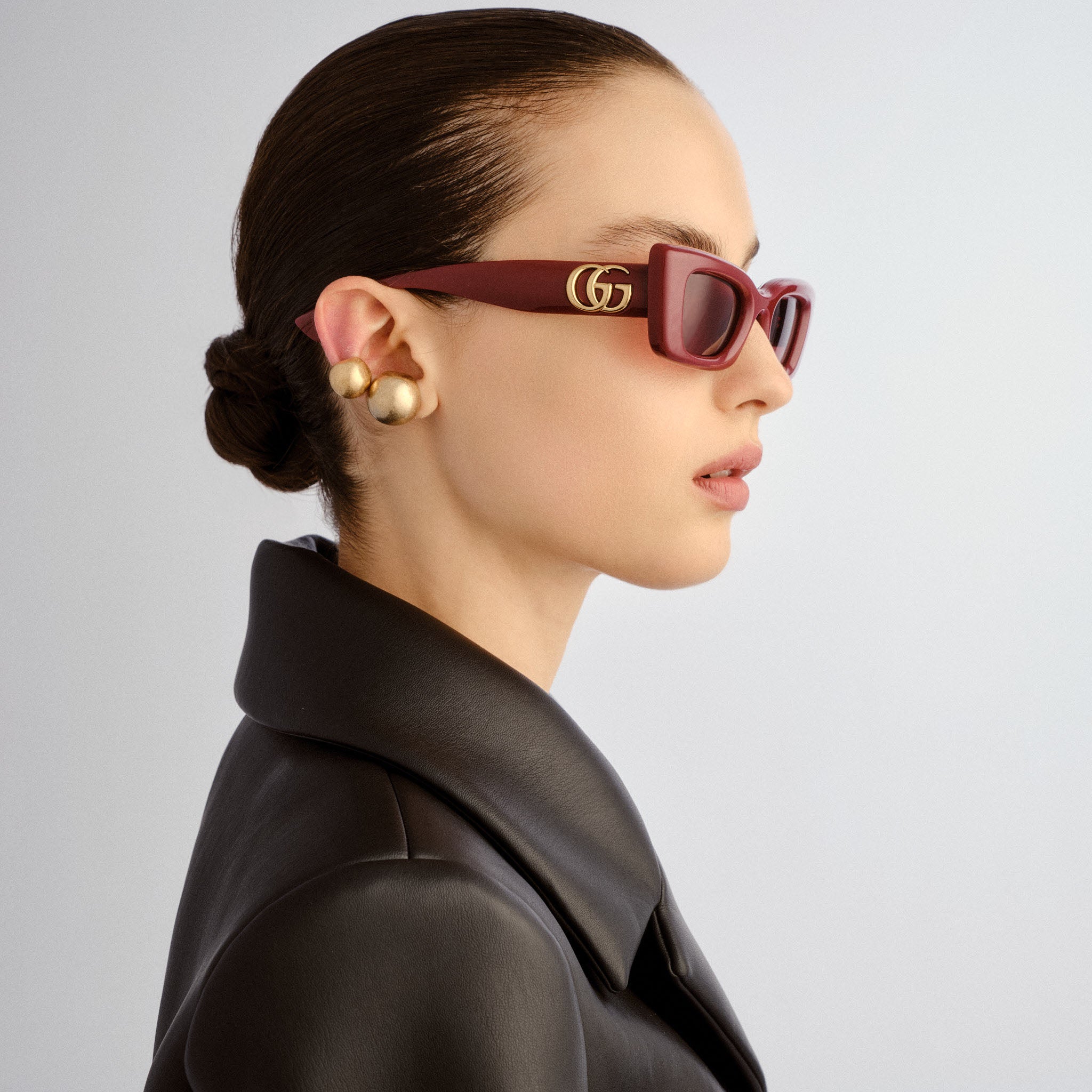 Gucci Gg1827s Burgundy Female Cat-Eye Sunglasses | Eyewear Index