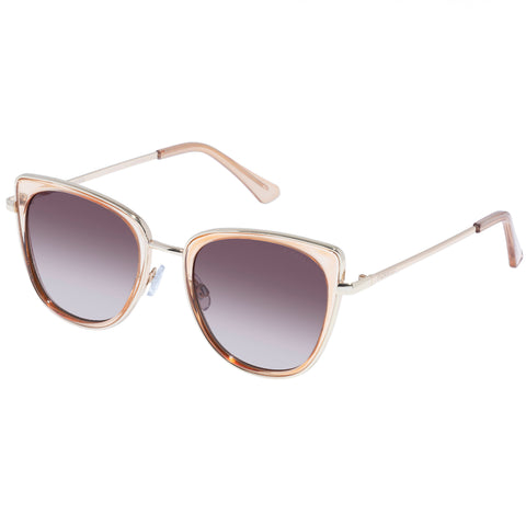 Fiorelli Whitney Gold Tea Female Cat-Eye Sunglasses | Eyewear Index