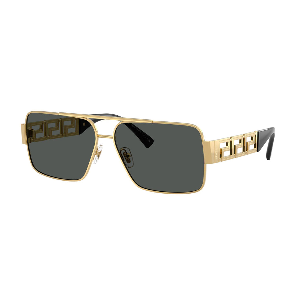 Versace 2290 100287 Gold Male Rectangle Sunglasses | Eyewear Index