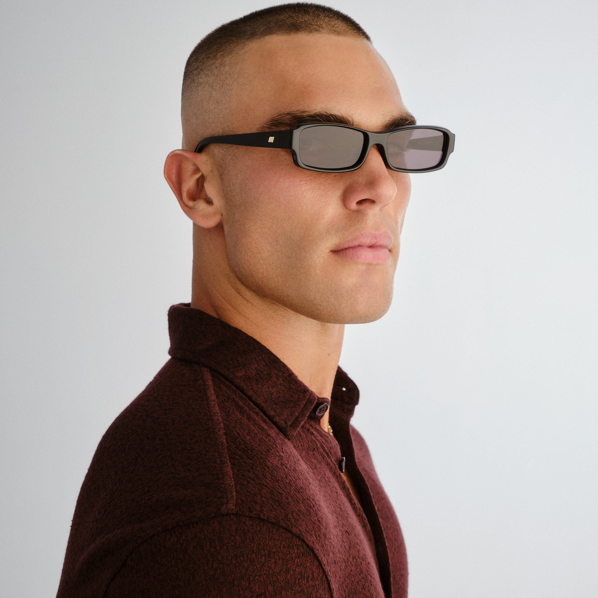 Le Specs Dial Tone Black Uni-Sex Rectangle Sunglasses | Eyewear Index