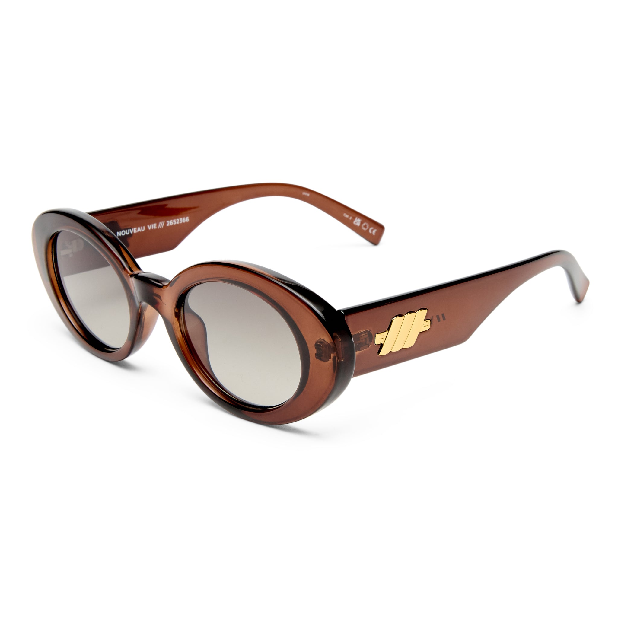 Le Specs Nouveau Vie Chocolate Brown Female Oval Sunglasses | Eyewear Index