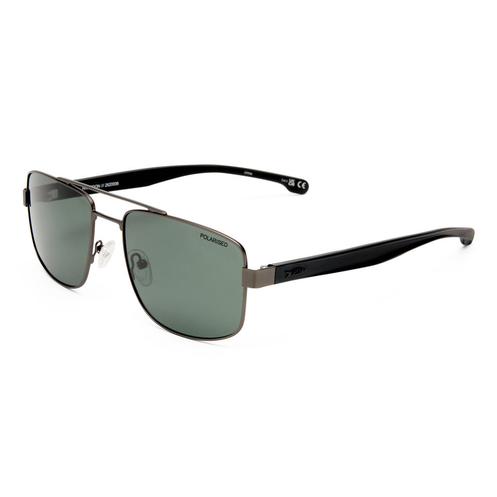 Fish Harpoon Matte Gunmetal Charcoal Male Aviator Sunglasses | Eyewear Index