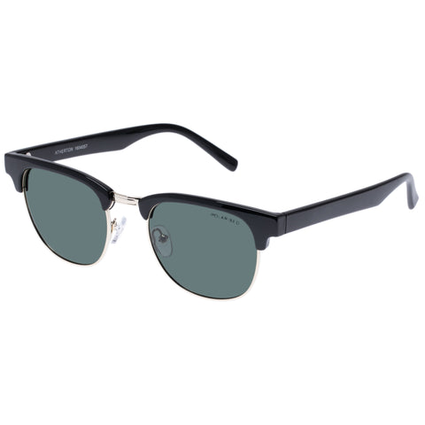 Cancer Council Atherton Shiny Black Lt Gold Uni-Sex D-Frame Sunglasses | Eyewear Index