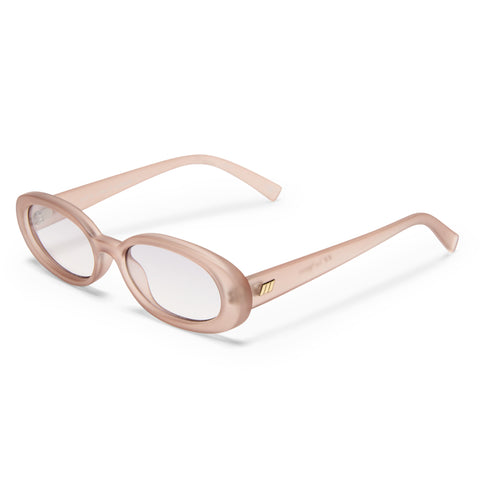 Le Specs Outta Love Matte Oyster Female Oval Sunglasses | Eyewear Index