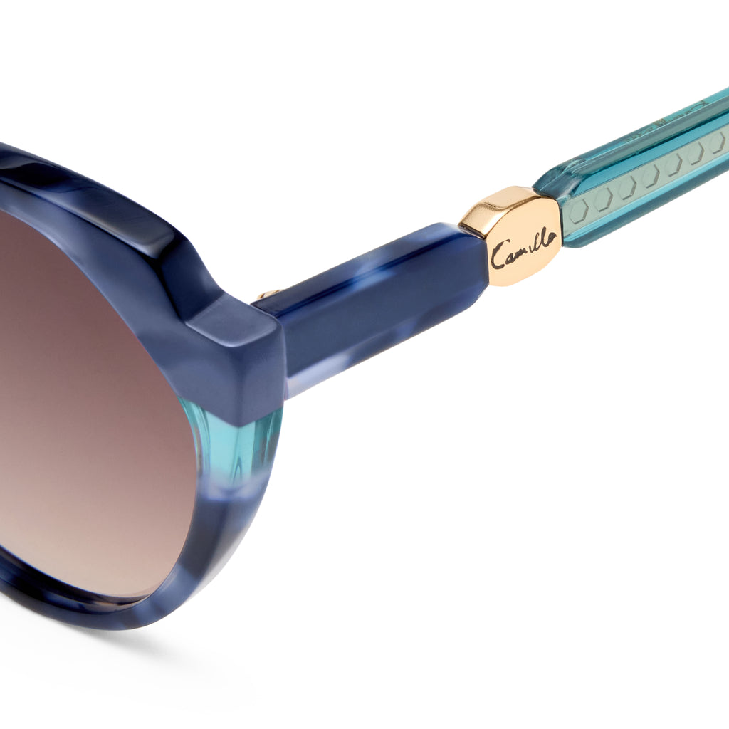 Camilla Act One Blue Tort Female Cat-Eye Sunglasses | Eyewear Index