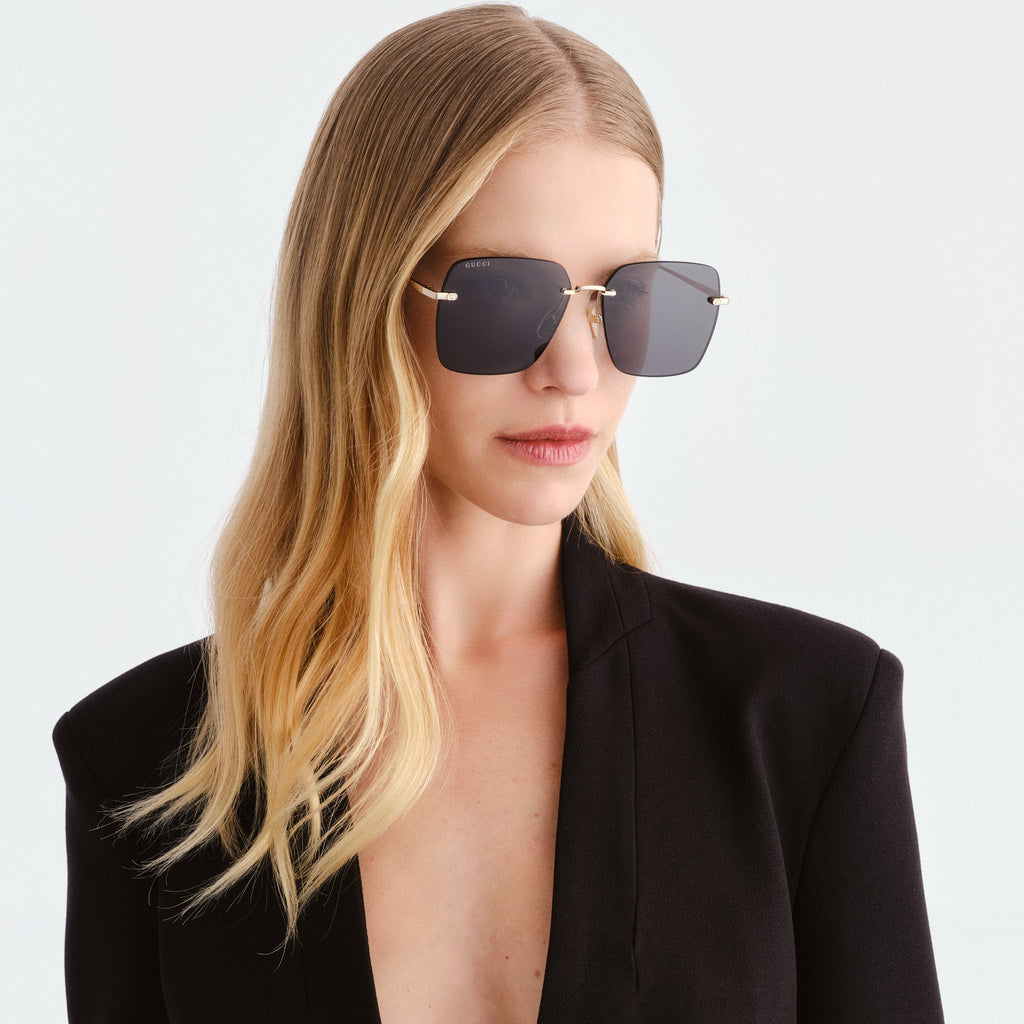 Gucci Gg1955sa Gold Female Rectangle Sunglasses | Eyewear Index