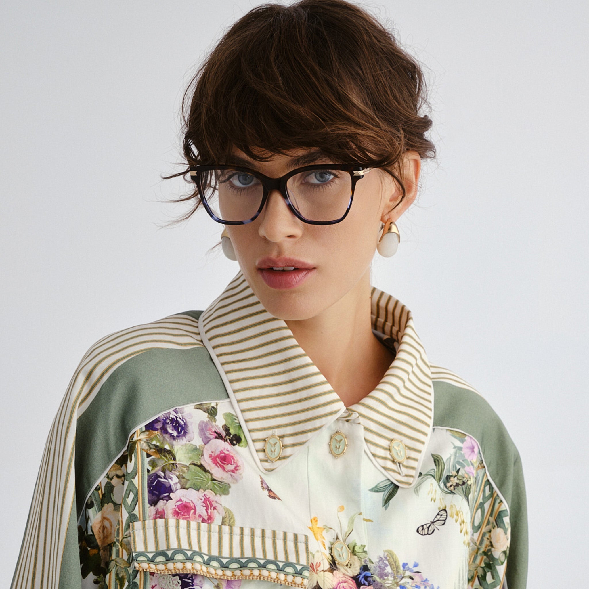 Camilla Silver Screen Dark Tort Navy Tort Female Cat-Eye Optical Frames | Eyewear Index