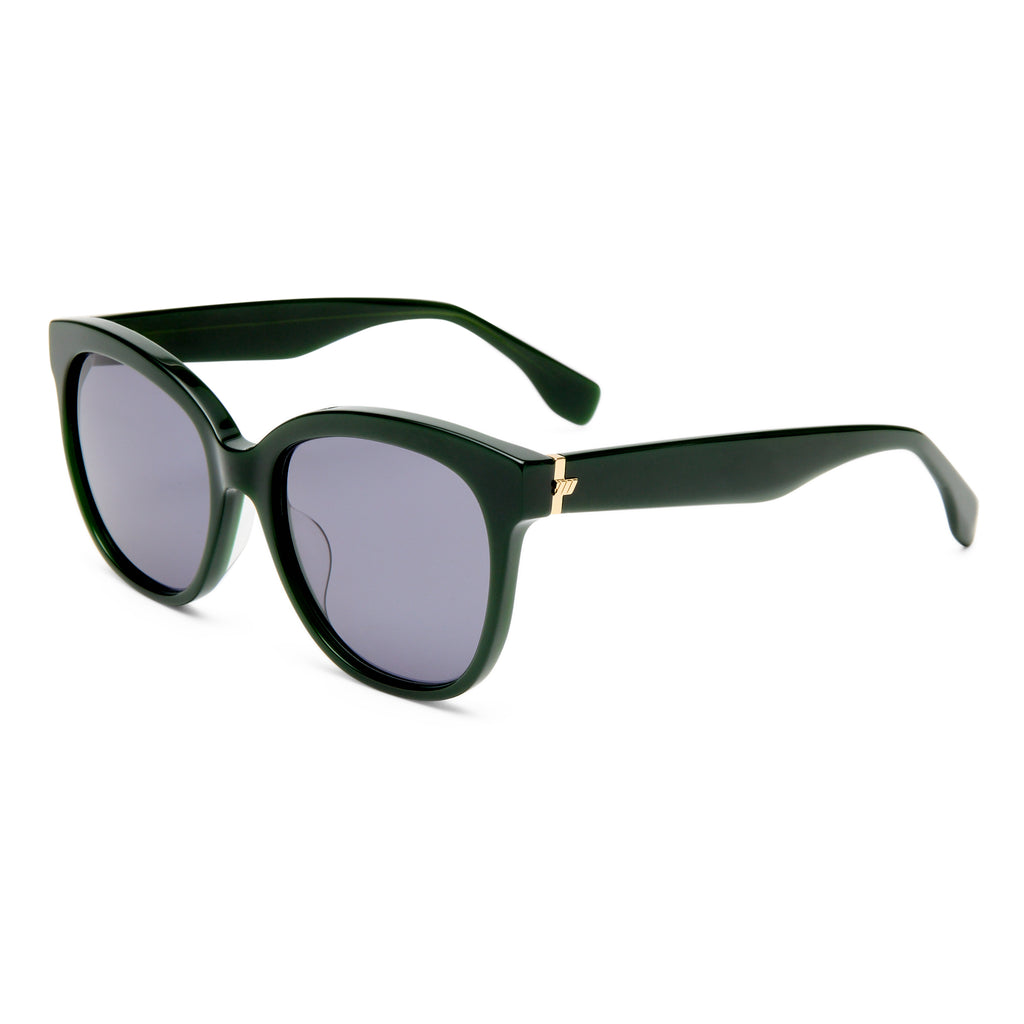Le Specs Maiden Deep Green Female Square Sunglasses | Eyewear Index