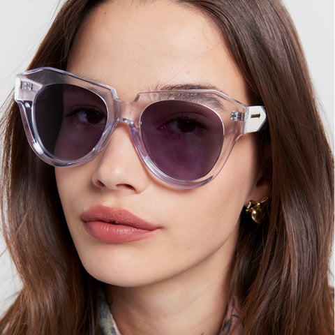 Karen Walker Apollo One Glacier Female Cat-Eye Sunglasses | Eyewear Index