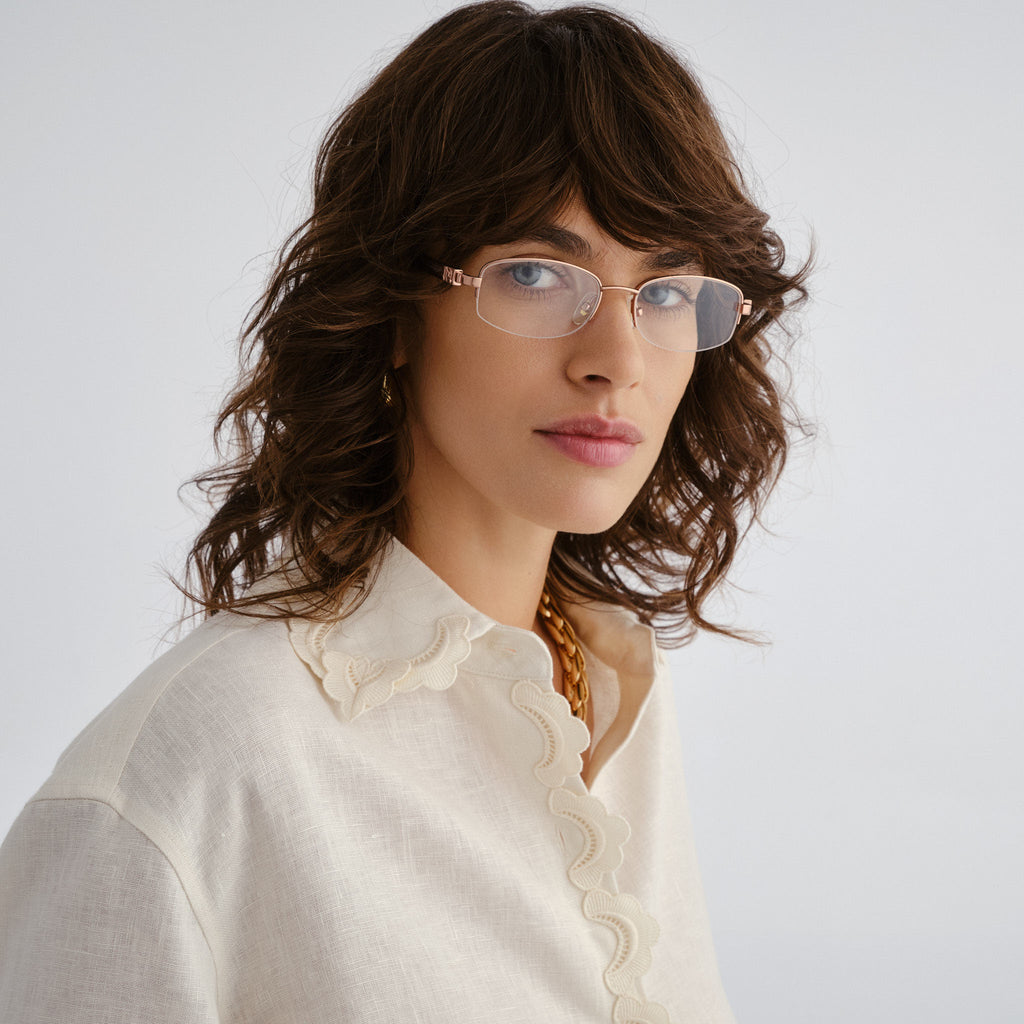 Oroton Sundra Rose Brown Female Rectangle Optical Frames | Eyewear Index