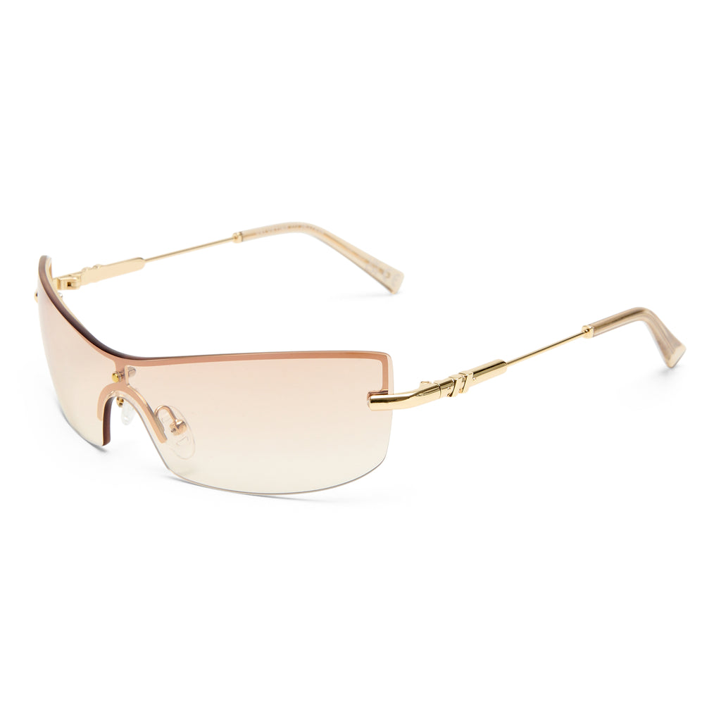 Le Specs Velvetine Gold Uni-Sex Wrap Sunglasses | Eyewear Index