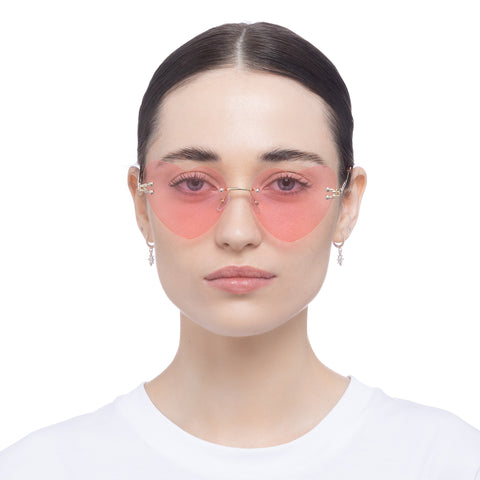 Aire Cosmic Love Gold Pink Female Cat-Eye Sunglasses | Eyewear Index