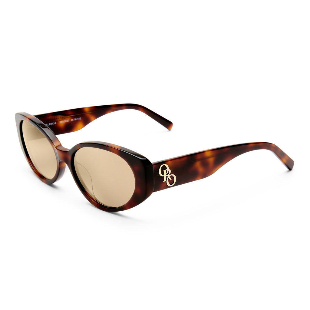 Oroton Valencia Signature Tort Female Oval Sunglasses | Eyewear Index