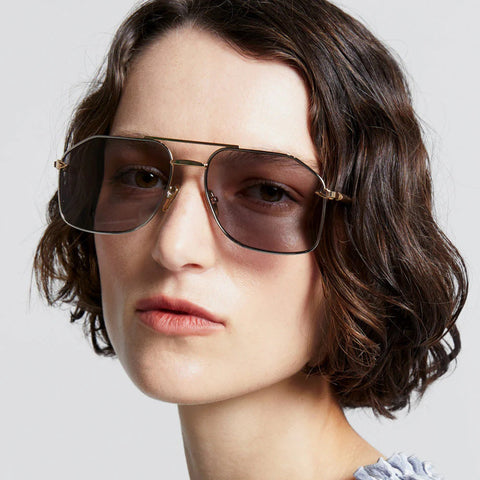 Karen Walker Pampel Mix Metal Uni-Sex Aviator Sunglasses | Eyewear Index