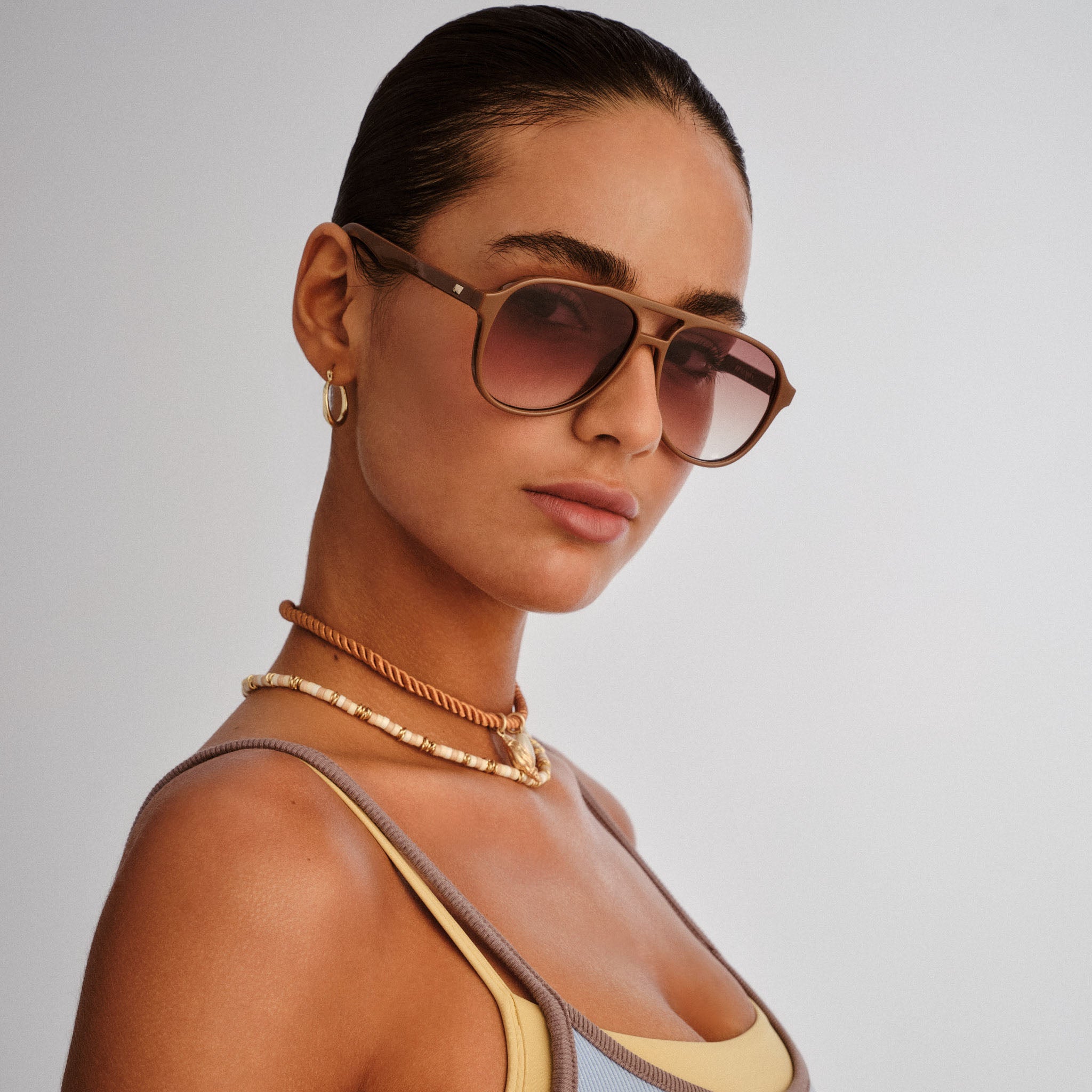 Le Specs Tragic Magic Hazelnut Uni-Sex Aviator Sunglasses | Eyewear Index
