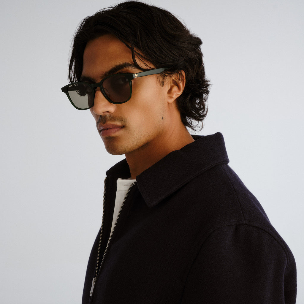 Le Specs Spectral 52 Deep Green Uni-Sex Round Sunglasses | Eyewear Index