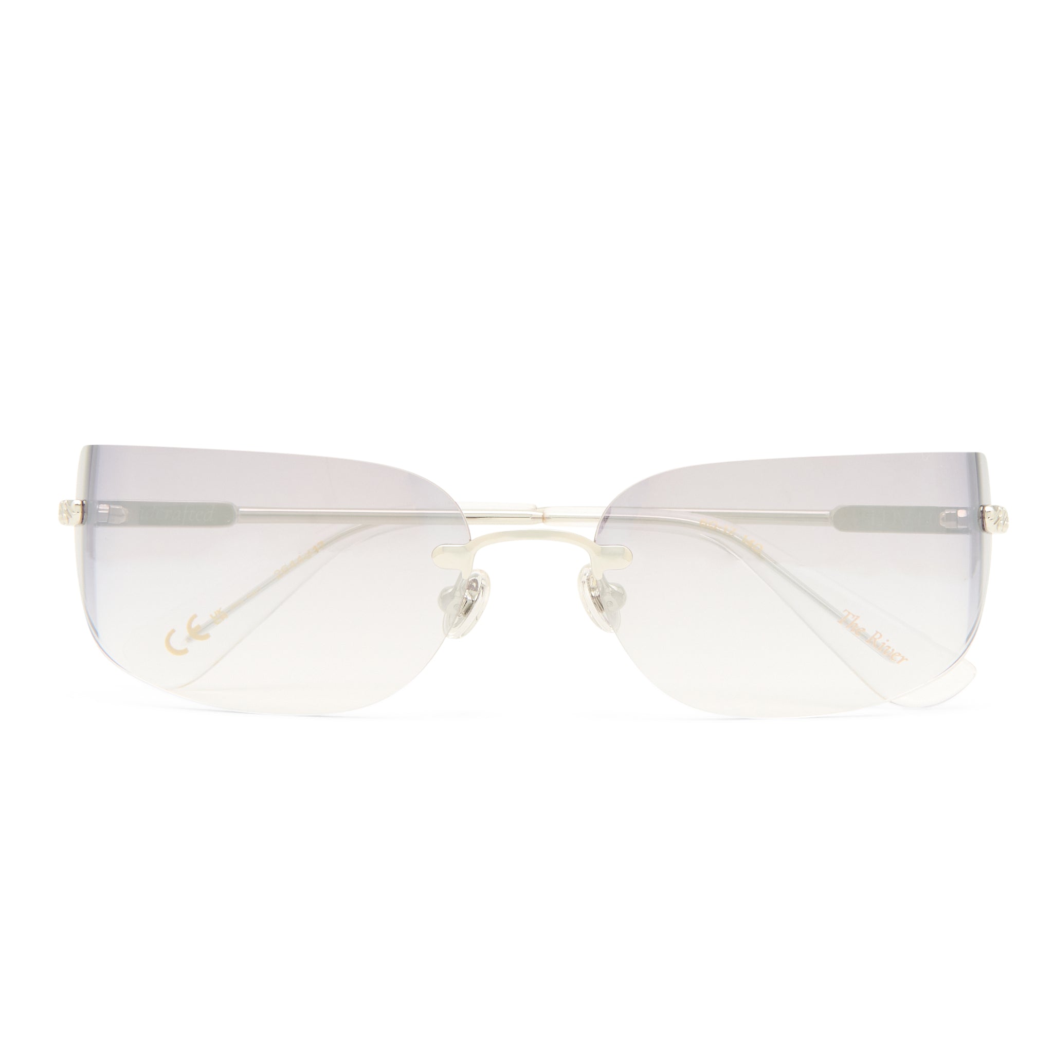 Luv Lou The River Silver Female Rectangle Sunglasses | Eyewear Index